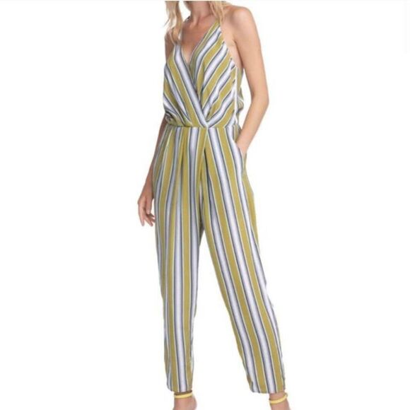Astr Pants - Astr Multicolored Striped Full Length Jumpsuit M